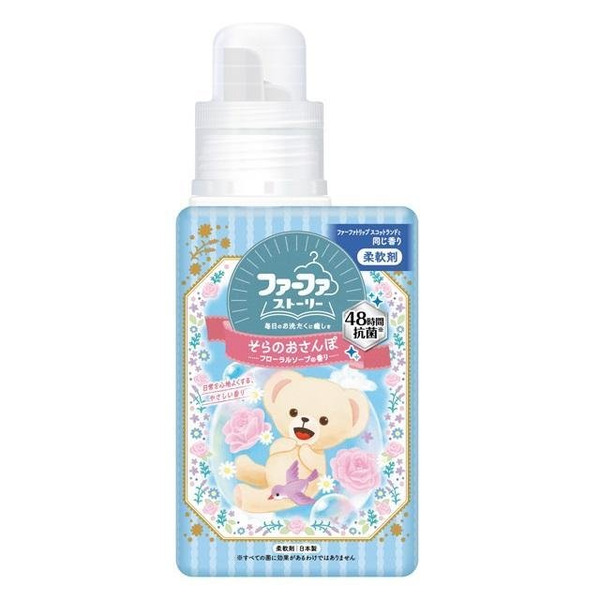Кондиционер-ополаскиватель для белья Fafa Story Sora-no Sampo с антибактериальным эффектом Прогулка по облакам (с ароматом цветочного мыла), Nissan 500 мл