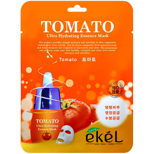 Тканевая маска для лица ультраувлажняющая с экстрактом томата Essence Mask Tomato, для всех типов кожи, Ekel 25 г
