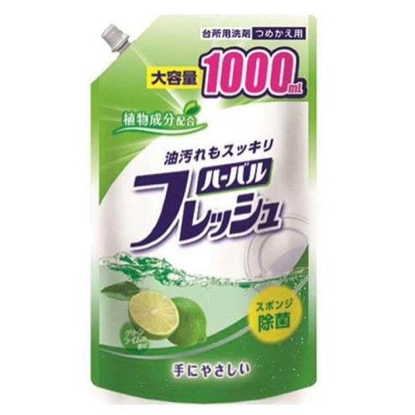 Средство для мытья посуды, овощей и фруктов с ароматом лайма Mitsuei, 1000 мл (мягкая упаковка)