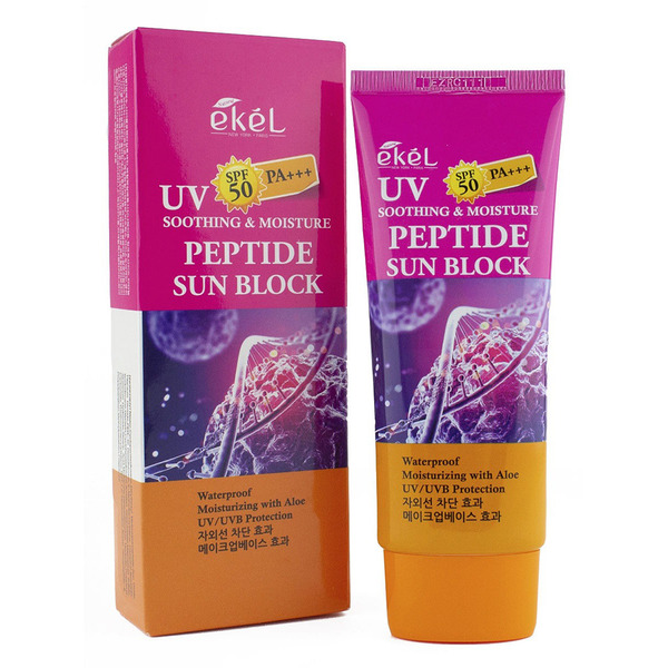 Солнцезащитный крем для лица с пептидами SPF 50+/PA+++ Ekel, 70 мл