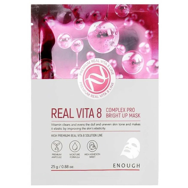Маска на тканевой основе с витаминным комплексом Real Vita 8 Complex Pro Bright up mask, Enough, 25 г