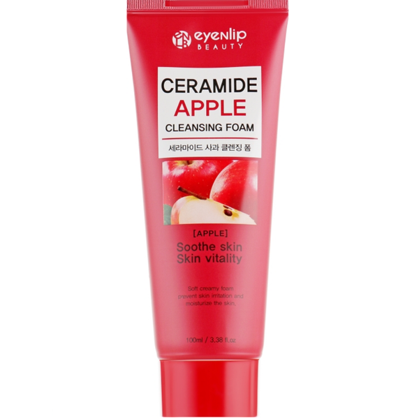 Пенка для умывания с экстрактом яблока CERAMIDE APPLE CLEANSING FOAM, EYENLIP, 100 мл