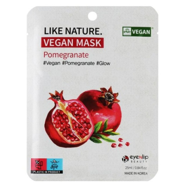 Маска тканевая с экстрактом граната Like Nature Vegan Mask Pack Pomegranate, EYENLIP, 25 мл