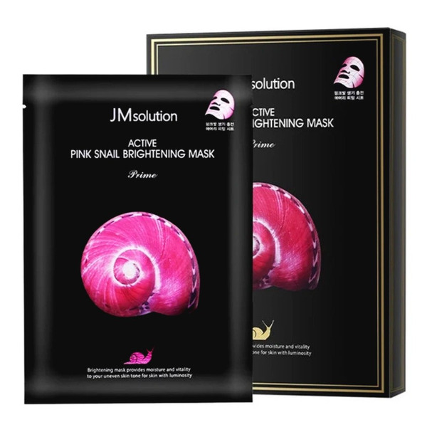 Тканевая маска ультратонкая с муцином улитки, Active Pink, Jmsolution, 30 мл