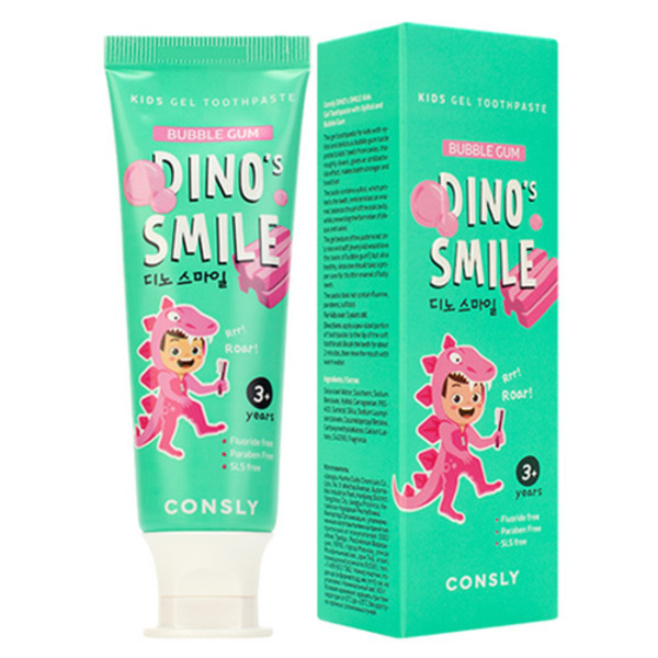 Паста зубная гелевая детская с ксилитом и вкусом жвачки, Dino's Smile, Consly, 60 г 