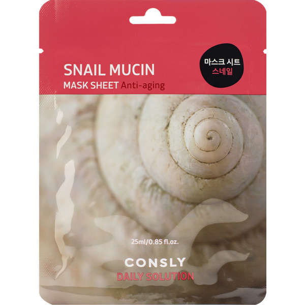 Маска тканевая для лица с муцилом улитки, Snail Mucilom, Consly, 25 мл