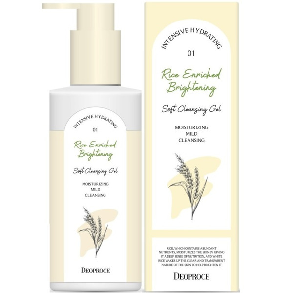 Гель для умывания RICE ENRICHED BRIGHTENING SOFT CLEANSING GEL,DEOPROCE, 200 мл