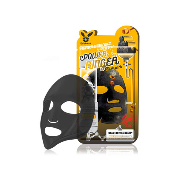 Маска на тканевой основе  black chacoal honey deep power ringer mask pack, Elizavecca, 23 мл