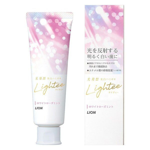 Зубная паста Lightee для восстановления белизны и красоты зубной эмали со вкусом мяты и розы, Lion 100 г