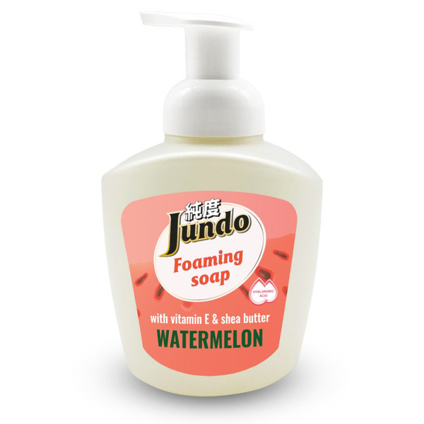 Мыло-пенка для рук увлажняющее с гиалуроновой кислотой, витамином Е, маслом ши и ароматом арбуза Foaming Soap Watermelon, Jundo 400 мл
