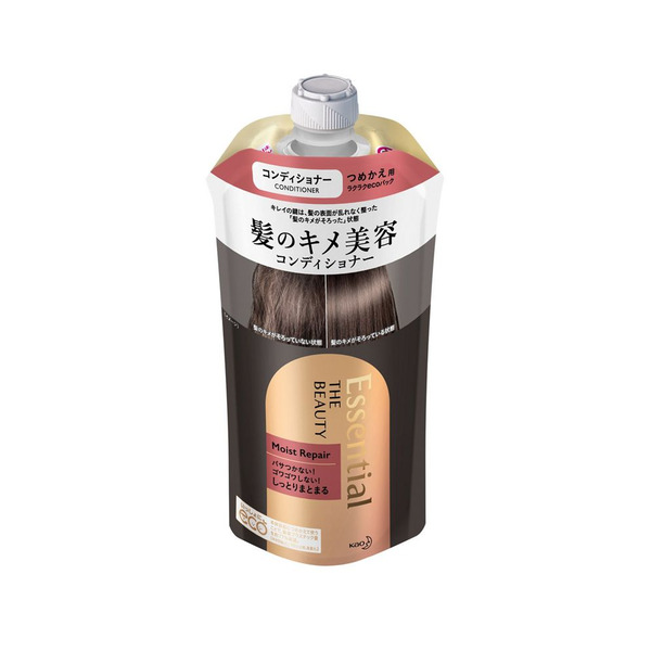 Кондиционер для повреждённых волос разглаживающий кутикулу Увлажнение и восстановление, Essential The Beauty, Kao 340 мл (мягкая упаковка с крышкой)