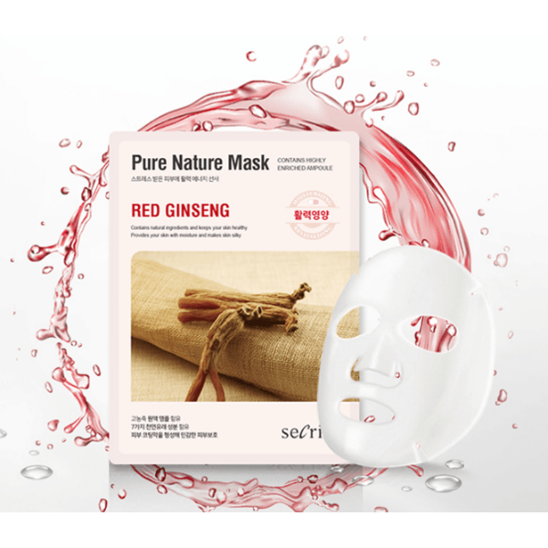 Омолаживающая тканевая маска с экстрактом красного женьшеня Secriss Pure Nature Mask Pack Red ginseng, Anskin 25 мл