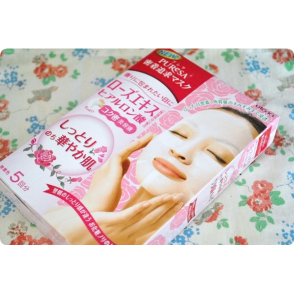 Увлажняющая маска-салфетка с экстрактом розы и гиалуроновой кислотой для придания коже сияния и упругости Puresa,  UTENA 5 шт.