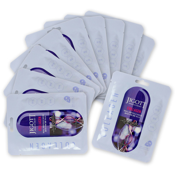 Ампульная тканевая маска с коллагеном Collagen Real Ampoule Mask, Jigott, 27 мл (спайка 10 шт.)
