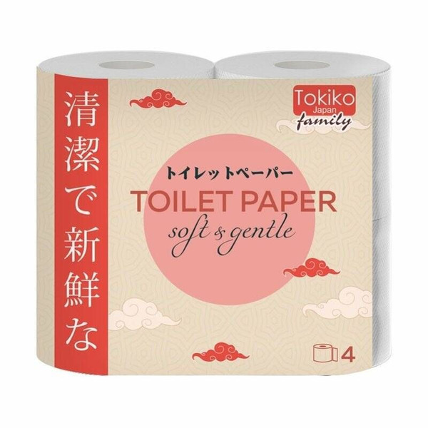 Туалетная бумага 3-х слойная Family, Tokiko Japan, 4 уп. (29 метров)