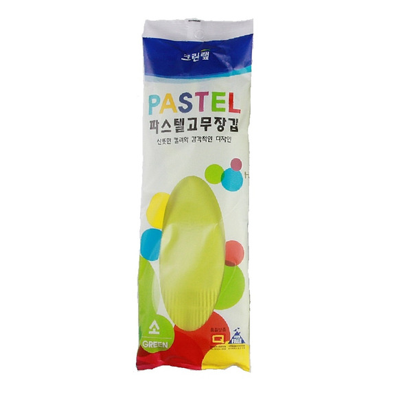 Перчатки из натурального латекса Pastel, Clean wrap (салатовые, размер S)