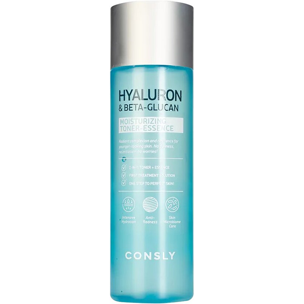 Тонер-эссенция с гиалуроновой кислотой и бета-глюканом Hyaluronic Acid and Beta-Glucan, Consly, 200 мл