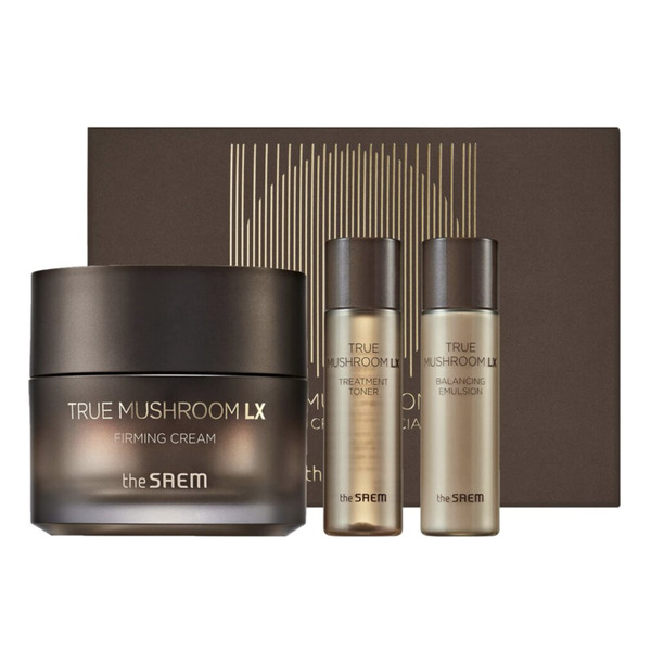 Набор уходовый антивозрастной TRUE MUSHROOM LX Firming Cream Special Set (крем, тонер, эмульсия), THE SAEM, 50 мл+31 мл+31 мл