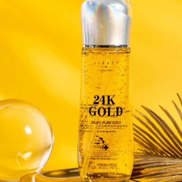 Набор средств для лица: тонер, эмульсия, крем Signature 24K Gold Essential Skin Care 3 Set, Jigott 