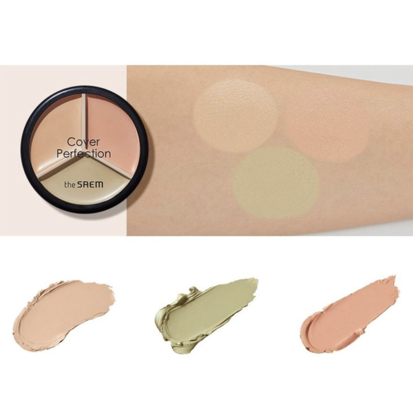 Консилер Cover Perfection Triple Pot Concealer 01 Correct Beige, THE SAEM, 4,5 г