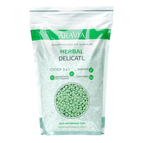 Полимерный воск для депиляции Herbal Delicate для интимных зон, ARAVIA, 1000 г