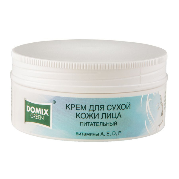 Крем для сухой кожи лица питательный с витаминами A, E, D, F, Domix Green, 75 мл