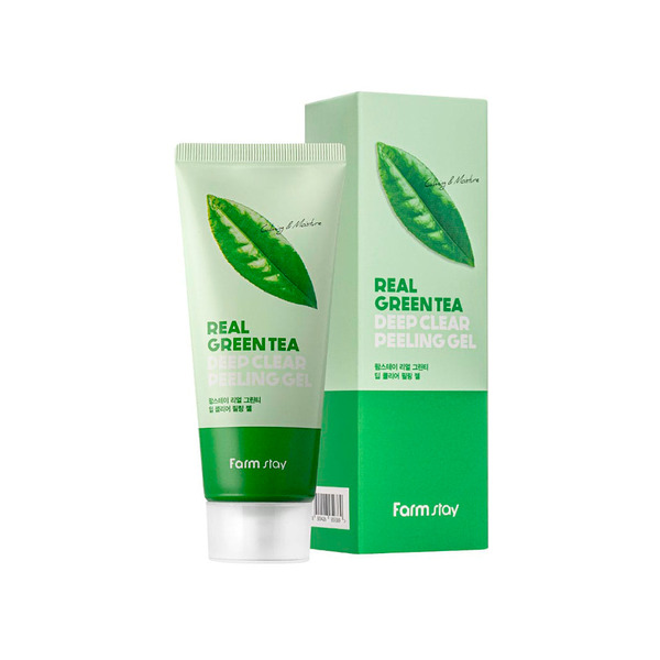 Гель отшелушивающий с экстрактом зеленого чая FarmStay Real Green Tea Deep Clear Peeling Gel, FARMSTAY, 100 мл