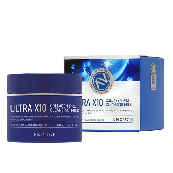 Молочко для лица очищающее с коллагеном Ultra X10 Cleansing Milk, Enough, 300 мл