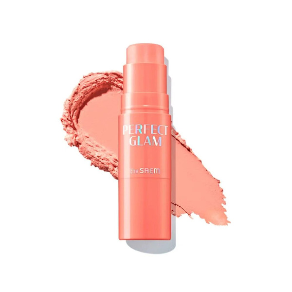 Румяна-стик для лица Perfect Glam Stick Blusher CR01 apricot milk, THE SAEM, 6 г