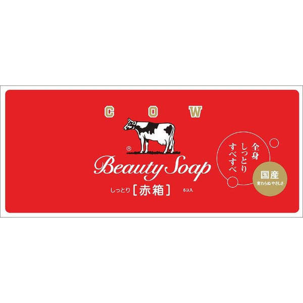 Молочное увлажняющее мыло с пудровым ароматом роз Beauty Soap, COW, 90 г * 6 шт.
