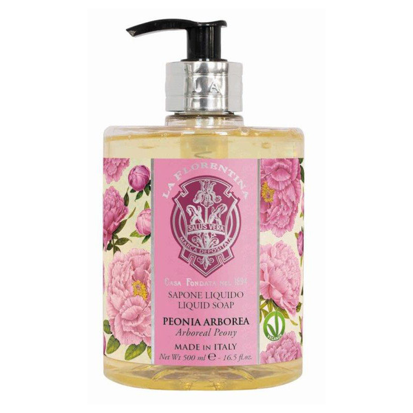 Жидкое мыло с оливковым маслом и экстрактом Изысканного пиона Liquid Soap Arboreal Peony, La Florentina, 500 мл