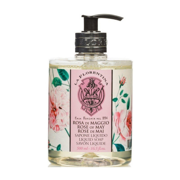 Жидкое мыло с оливковым маслом и экстрактом майской розы Liquid Soap Rose of May, La Florentina, 500 мл
