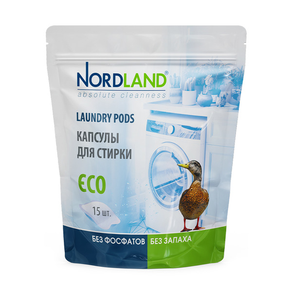 Капсулы для стирки ECO Nordland, 15 шт.