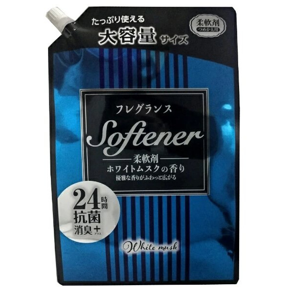 Кондиционер для белья с ароматом белого мускуса Softener White Musk, Nihon, 1080 мл (мягкая упаковка)