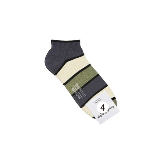 Носки мужские короткие, разноцветные в полоску (M-S-033-04)ADULTS, A TYPE, GGRN, 1  пара