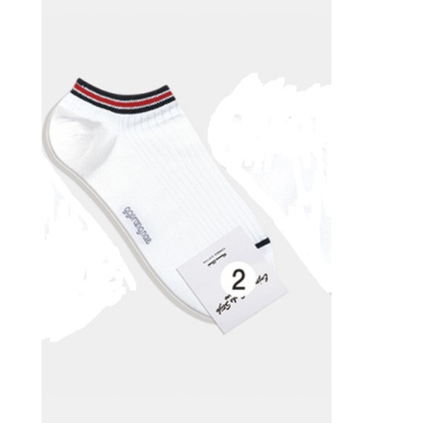 Носки мужские короткие, белые в полоску, размер 39-44, (OD-M-010-02)ADULTS, A TYPE, GGRN, 1 пара