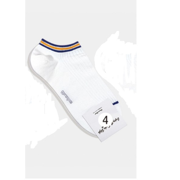 Носки мужские короткие, белые в полоску, размер 39-44, (OD-M-010-04)ADULTS, A TYPE, GGRN, 1 пара