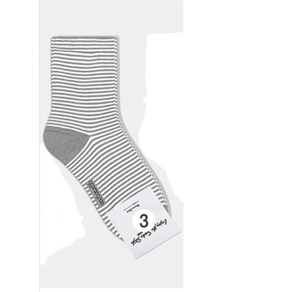Носки женские короткие, в полоску, размер 35-39, (OD-W-041-03)ADULTS, B TYPE, GGRN, 1  пара