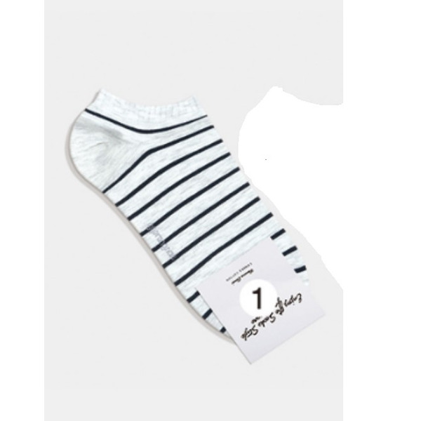 Носки мужские короткие, белые  в полоску, размер 39-44, (M-S-003-01)ADULTS, A TYPE, GGRN 
