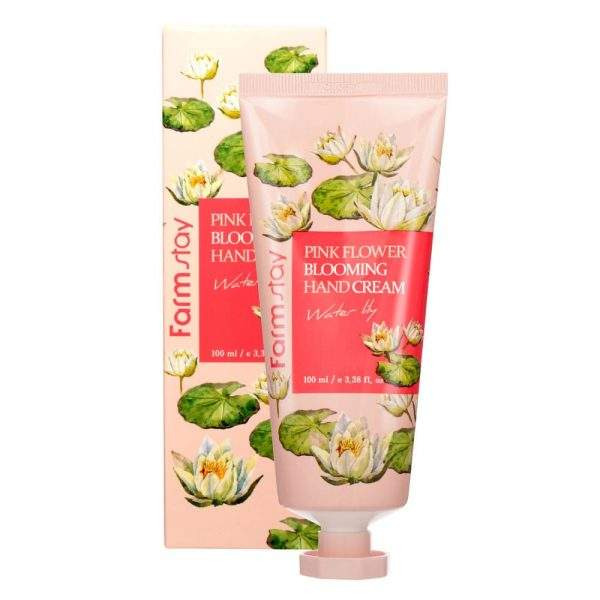 Крем для рук, pink flower blooming hand cream water lily, Farmstay, 100 мл