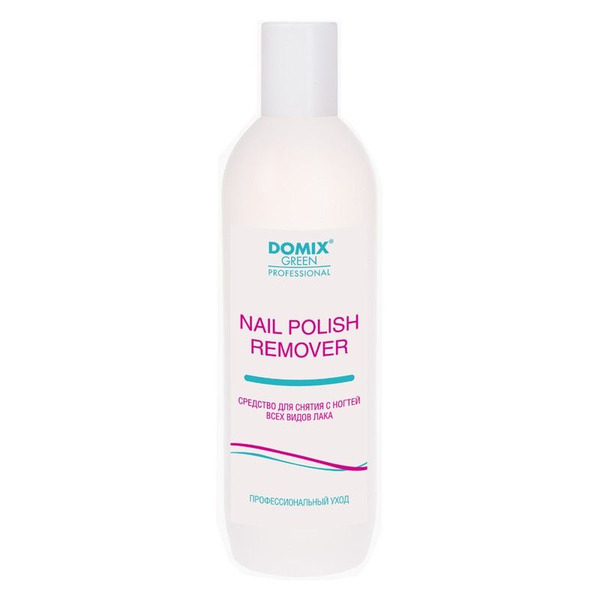 Средство для снятия всех видов лака с ацетоном, Nail Polish Remover with Acetone, Domix Green Professional, 500 мл