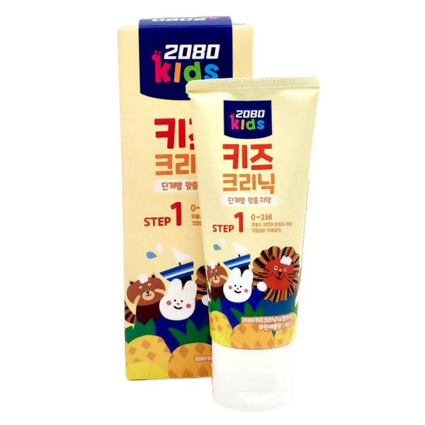 Зубная паста для детей без фтора, Kids Clinic 1 Step Toothpaste Pineapple Scent (0-2 лет), Dental Clinic 2080, 80 г