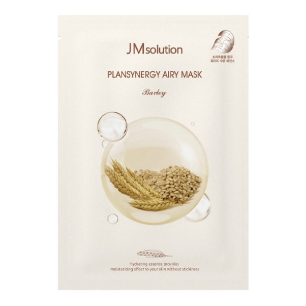 Тканевая маска для лица очищающая с ячменём, Plansynergy Airy Mask Barley, Jmsolution, 30 мл