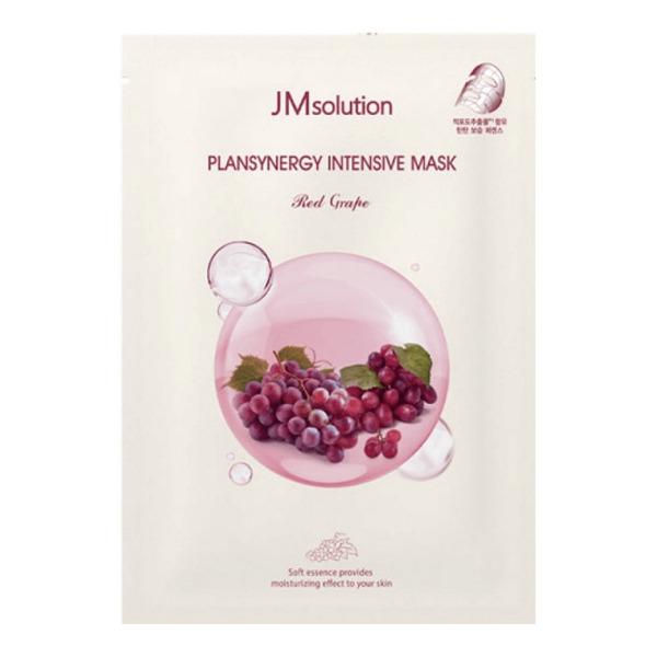 Тканевая маска для лица укрепляющая с красным виноградом, Plansynergy Intensive Mask Red Grape, Jmsolution, 30 мл