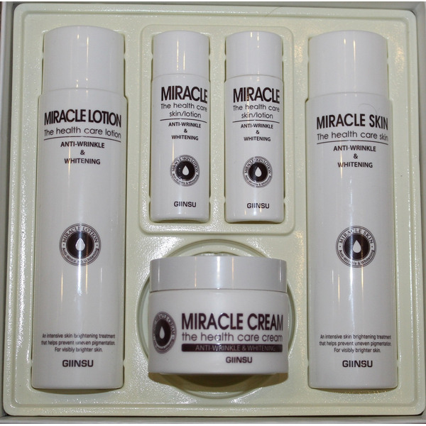 Набор для лица уходовый осветляющий, SKIN CARE 3 SET (MIRACLE), GIINSU, 150 мл*2/30 мл*2/50 г