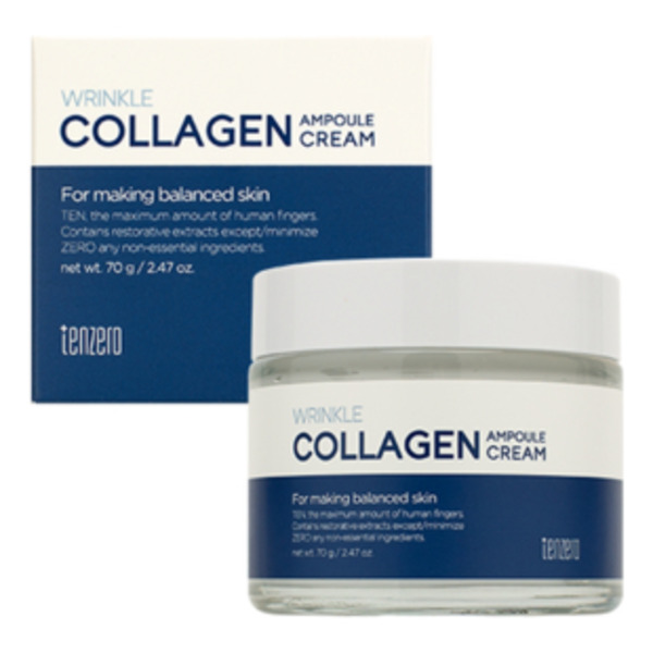 Ампульный крем для лица, шеи и зоны декольте с Коллагеном, Wrinkle Collagen Ampoule Cream, TENZERO, 70 г