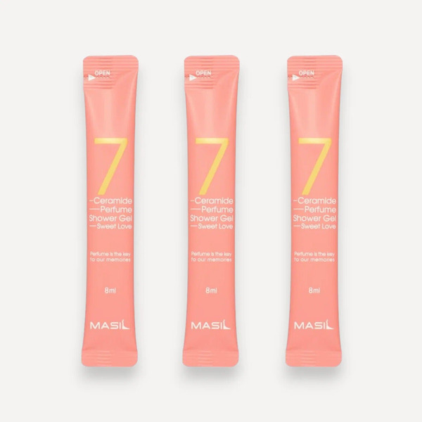 Гель для душа с ароматом мускуса и ириса, 7 CERAMIDE PERFUME SHOWER GEL_Sweet Love Stick Pouch, ALLMASIL, 8 мл*20 шт.
