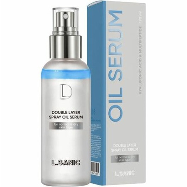 Сыворотка-мист двухфазная с гиалуроновой кислотой и пептидами, Double Layer Hyaluronic Acid & Multipeptide Spray Oil Serum,  L.Sanic, 120 мл,
