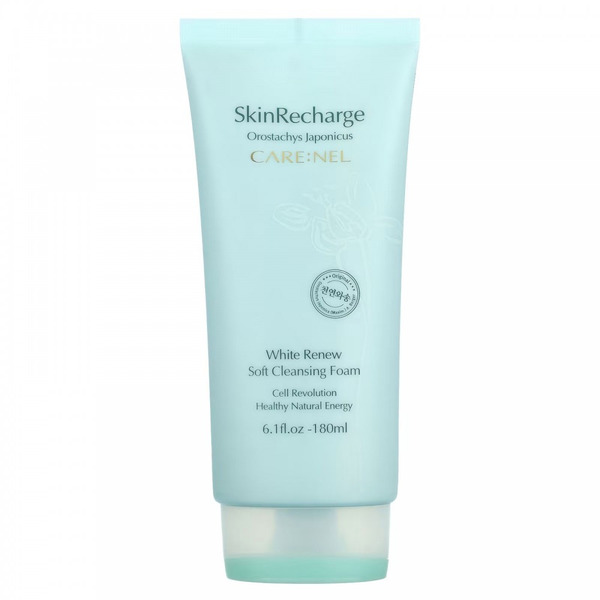 Пенка для лица гипоаллергенная с экстрактом семян жожоба, White Renew Soft Cleansing Foam, CARENEL, 180 мл