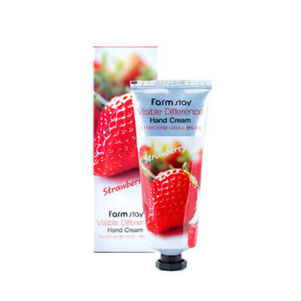 Крем для рук, visible Difference Hand Cream Strawberry, Farmstay, 100 г